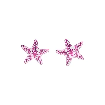 ZARA Zinc, Resin, Brass, Titanium Metal Earrings Women's Purple