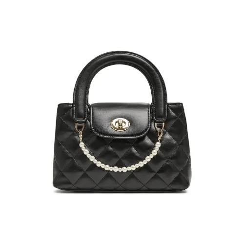 Teenmix Artificial Leather One Shoulder Handbag Small Size Women's Black