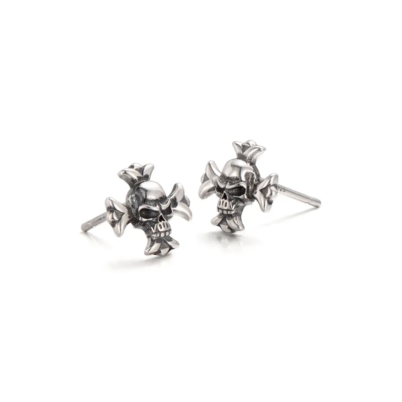 IDEAGEMER 925 Sterling Silver Stud Earrings Men's-3