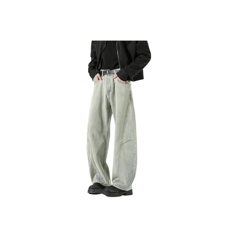 Menglaini Jeans Unisex Distressed Gray-8
