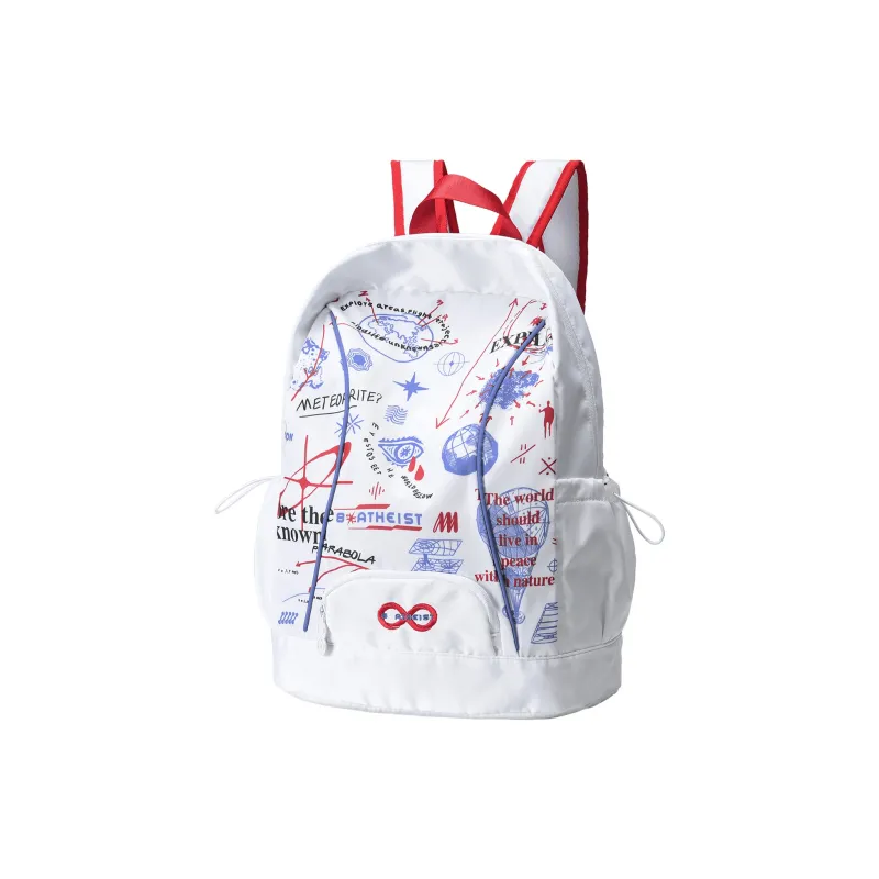 8atheist Polyester Backpack Regular Unisex White-1