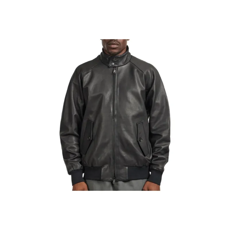 BARACUTA Leather Jacket Men's Black-0