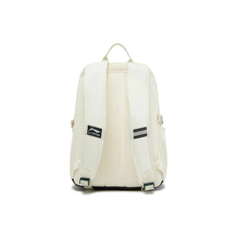 LiNing Polyester Backpack Unisex Ivory & Reef Green-1