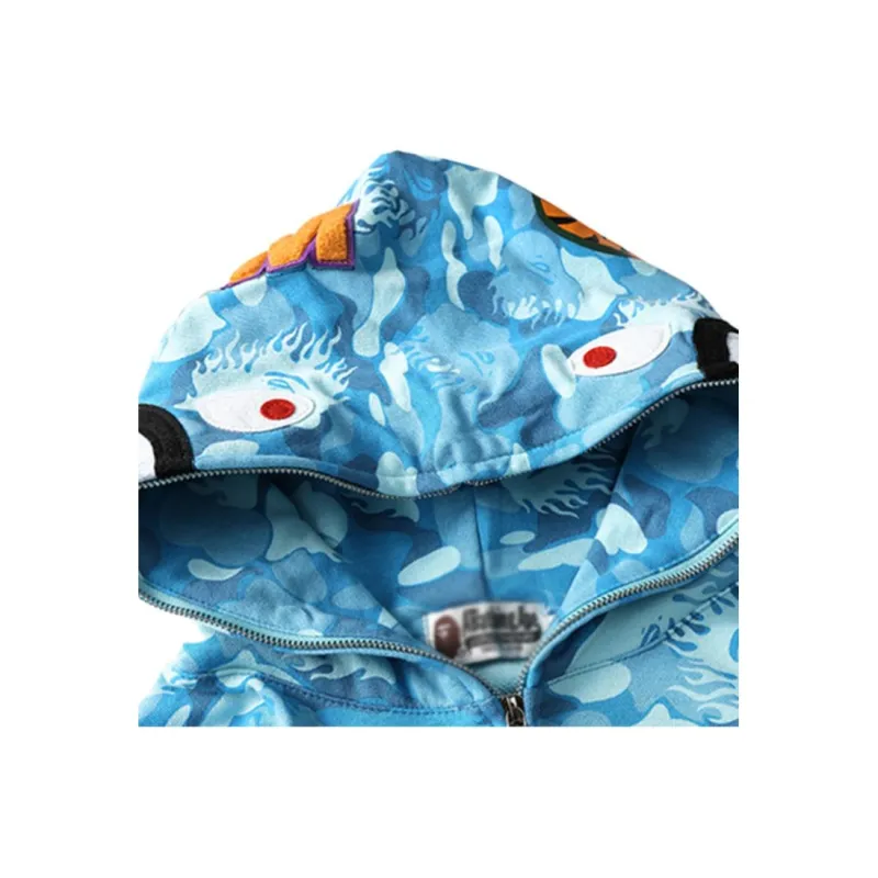 Bape Fire Camo Shark Full Zip Hoodie-2