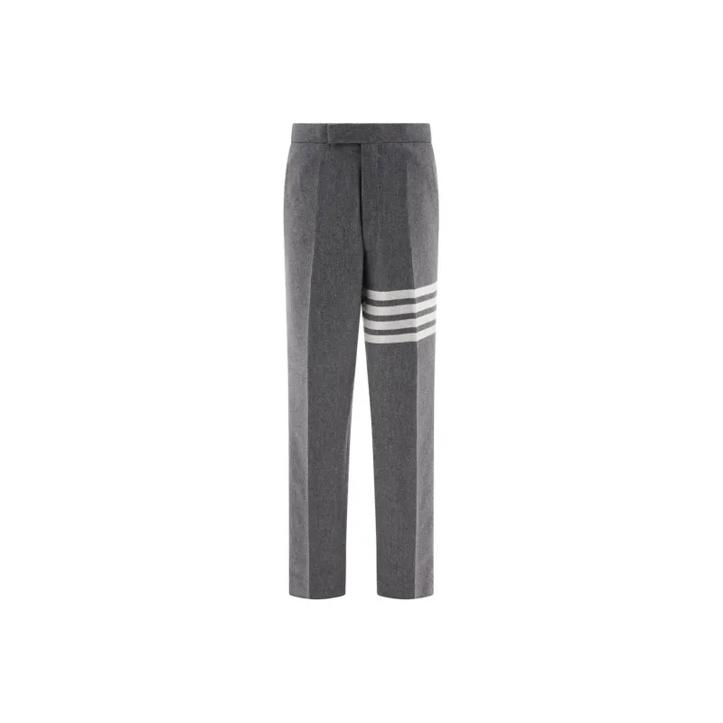 THOM BROWNE 4 Bar Stripe Detailed Flannel Trousers-0