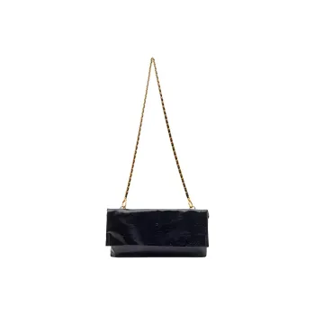 BOB ORE BLUE COLLECTION Patent Leather Crossbody Bag Shoulder Bag Large Size Women's Black