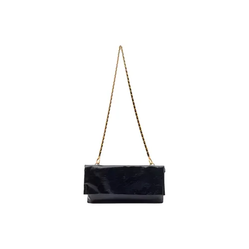BOB ORE BLUE COLLECTION Patent Leather Crossbody Bag Shoulder Bag Large Size Women's Black