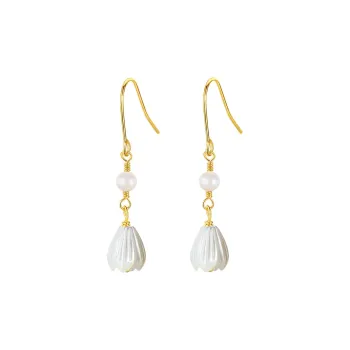 Fu Ru Ji Freshwater Pearl 925 Sterling Silver Earrings Women's