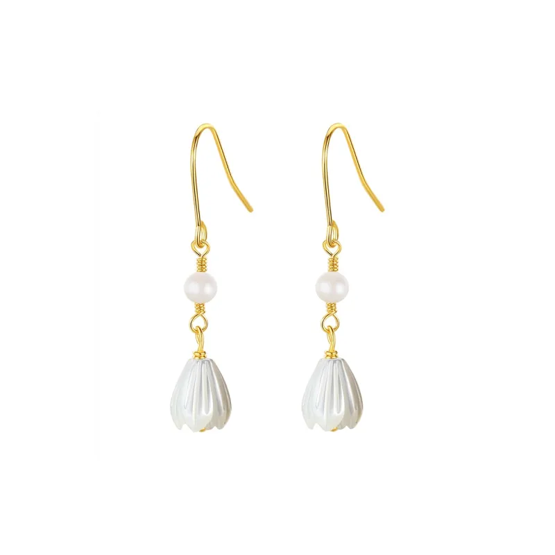 Fu Ru Ji Freshwater Pearl 925 Sterling Silver Earrings Women's-0