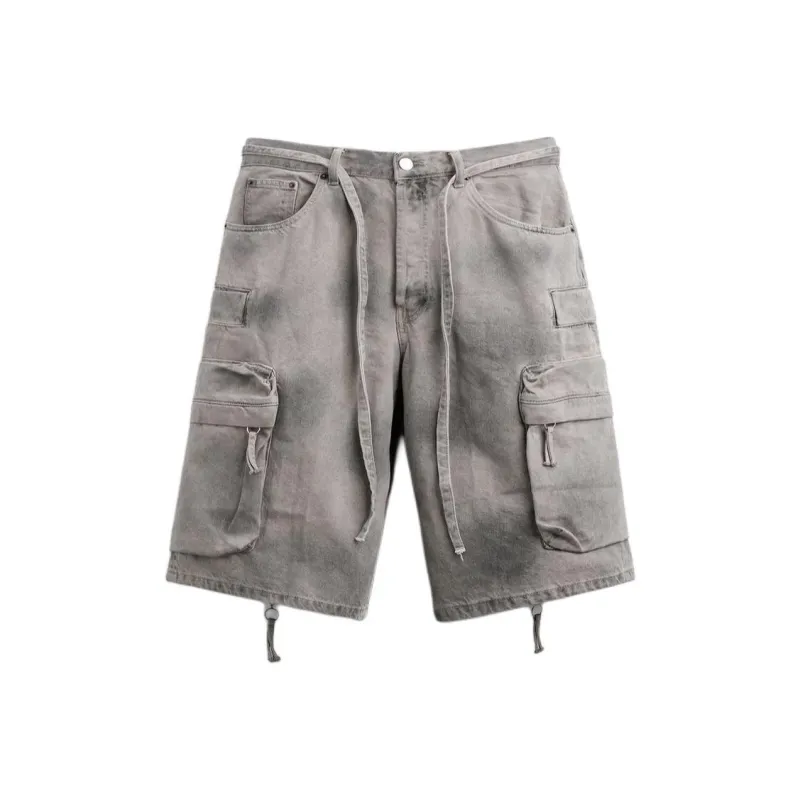 ZARA Denim Shorts Men's Dark Gray-0