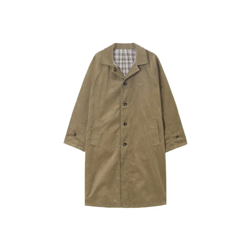 UNVESNO Trench Coat Unisex Olive Brown-0