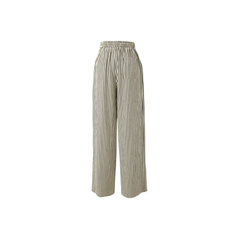 3COLOUR Casual Pants Women's Black Rice Stripes-1