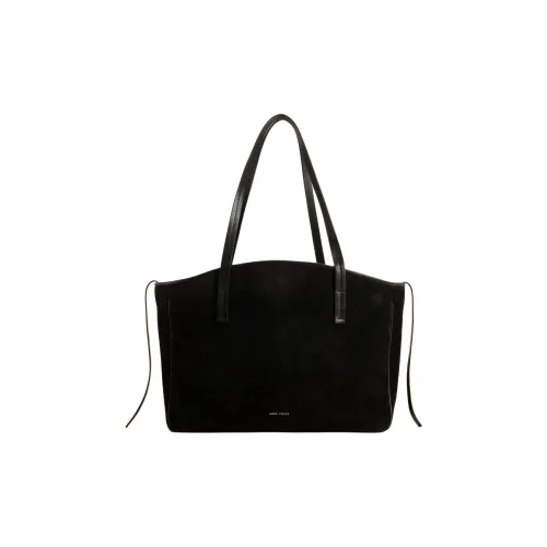 Manu Atelier Suede Leather With Calfskin Tote Bag, Shopping Bag, Handbag Extra Large Women's Black