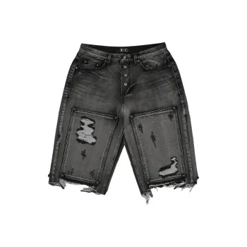 THUG CLUB SS24 Denim Shorts Unisex Black