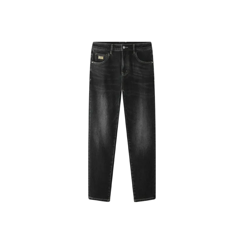 HLA Panda Wowo Series Jeans Men Black Denim Gradient Dark 6F-0