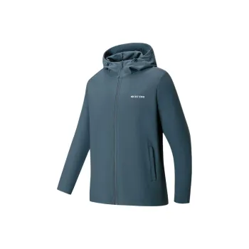 Erke Tennis Series Trench Coat Men's Cyan Gray Blue