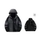 Dark Gray (Includes Detachable Thickened and Fleece-Lined Liner, 3-in-1 Double-Layer Windbreaker Jacket)