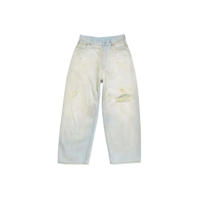 Acne Studios Wide Leg Distressed Jeans-0
