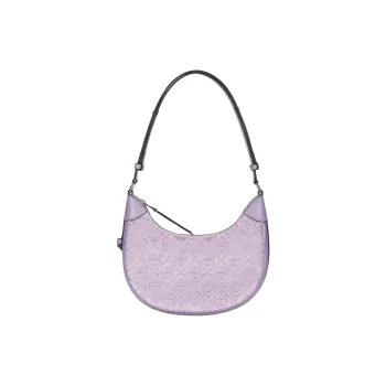 TORY BURCH T Monogram Viscose Crescent Bag Handbag Shoulder Bag Women's Light Purple