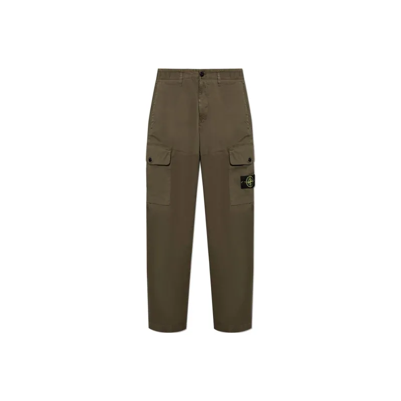 STONE ISLAND Logo Patch Regular Fit Cargo Pants-0