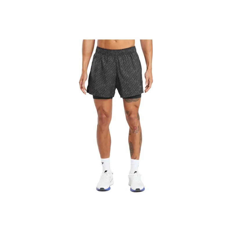 GYMSHARK SPORT 5' 2 IN 1 SHORTS Casual Shorts Men's Asphalt Gray-0
