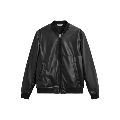 ZARA Leather Jackets Men Black