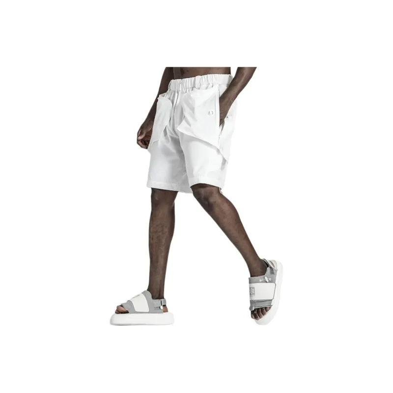 NORVINCY Straight Fit Loose Fit Solid Color Casual Shorts Unisex-5