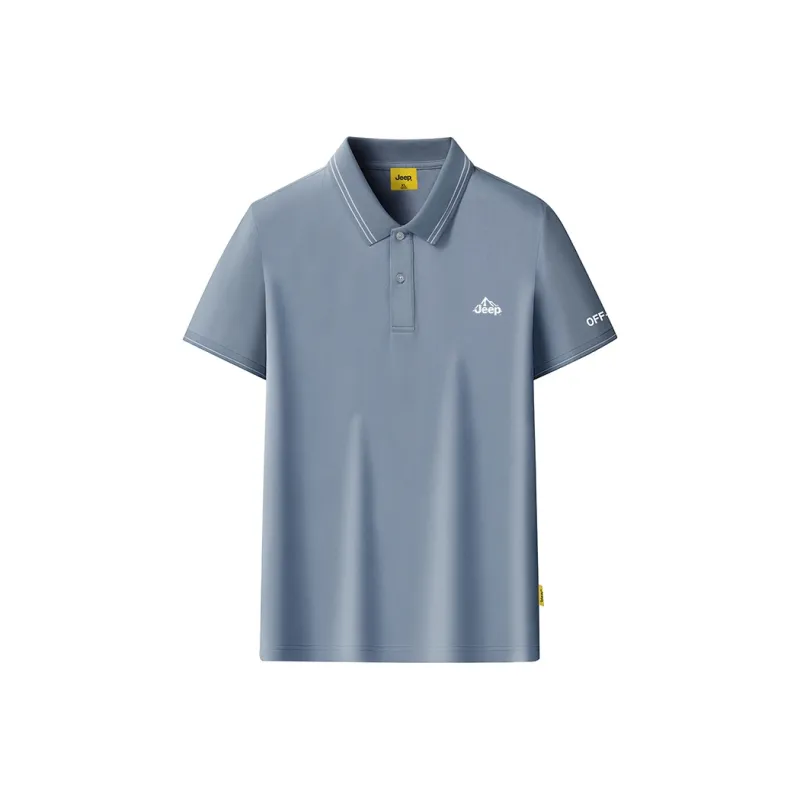 Jeep Polo Shirt Unisex Gray Blue-0