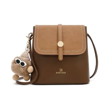 POLG PU Shoulder Bag, Crossbody Bag Regular Women's Maillard Style Brown