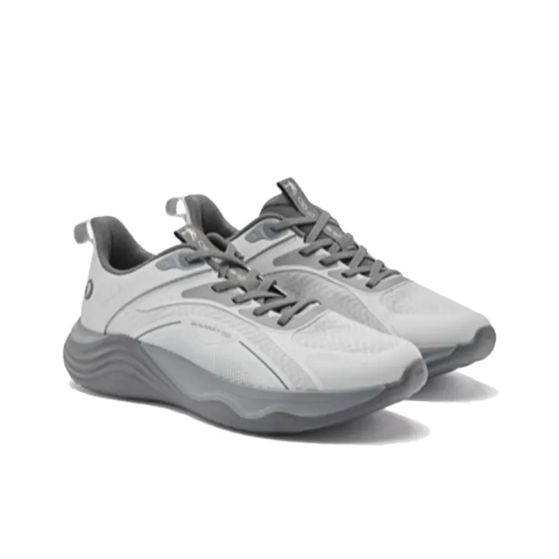 QIAODAN Anti Slip Wear Resistant Low Top Running Shoes Men's Gray-3