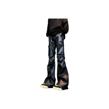 UPXIW Leather Pants Unisex Black