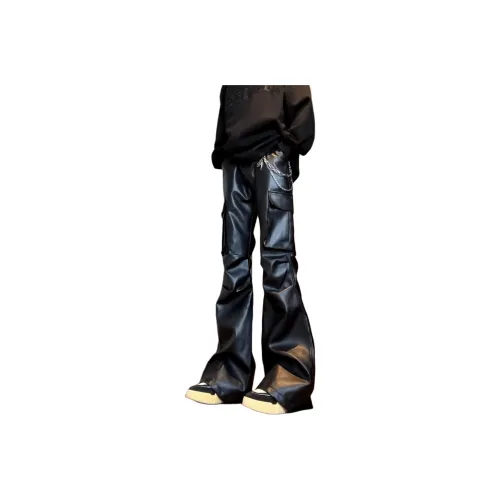 UPXIW Leather Pants Unisex Black