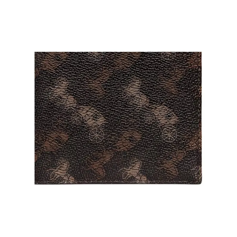 COACH Billfold Wallet Leather Wallet Men's Dark Brown & White Lining-4