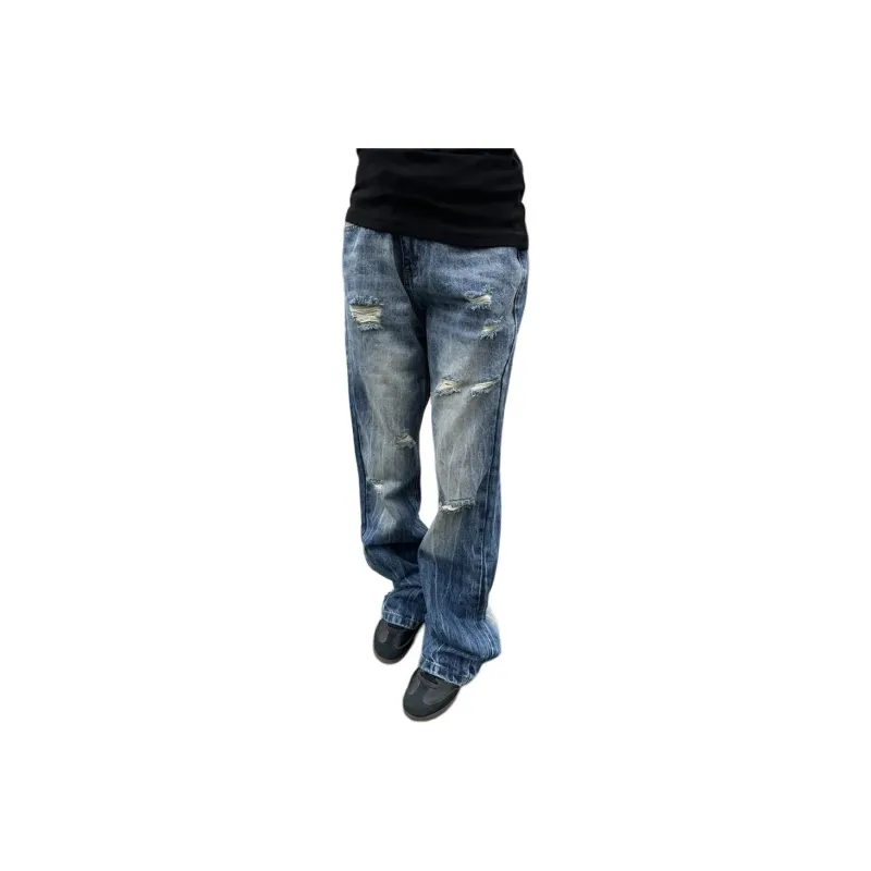 XIDELONG Jeans Unisex Blue-0