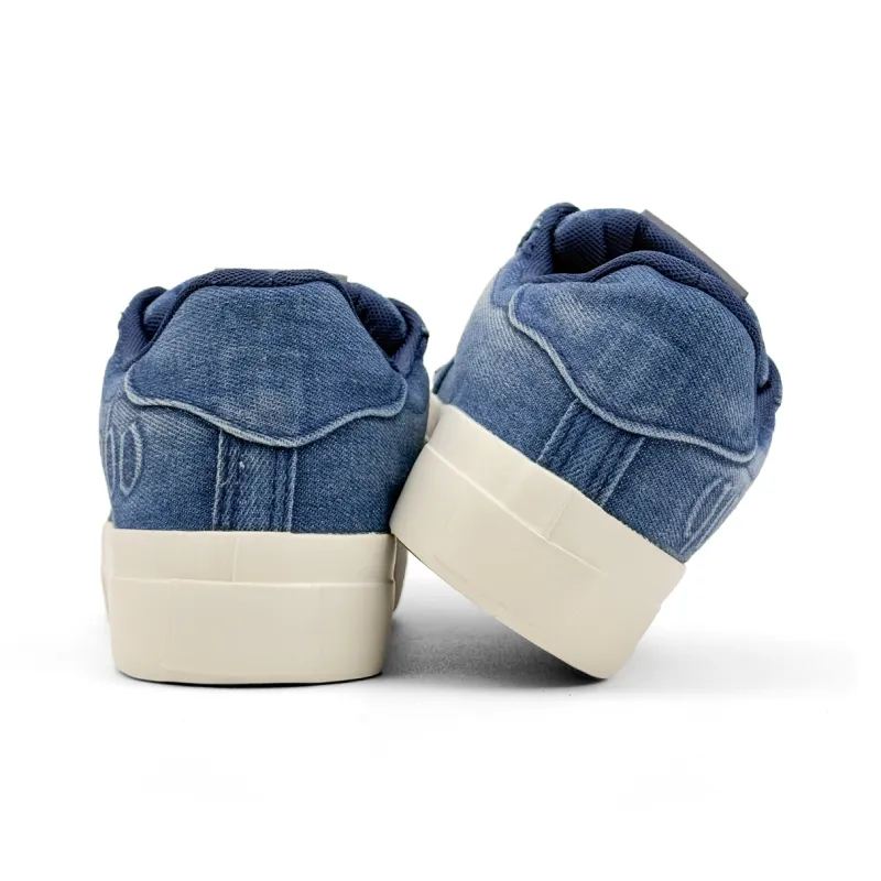 Mengsai Cushioning, Wear Resistant Low Top Skateboard Shoes Men's Denim Blue-2