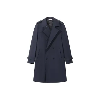 HUGO BOSS Trench Coat Men's Dark Blue