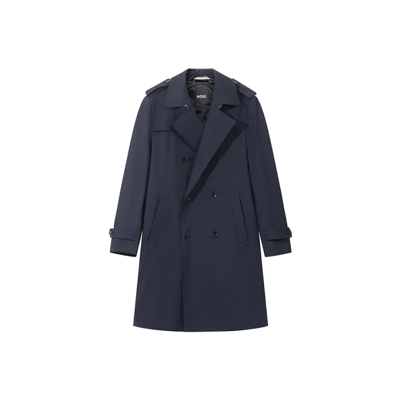 HUGO BOSS Trench Coat Men's Dark Blue-0