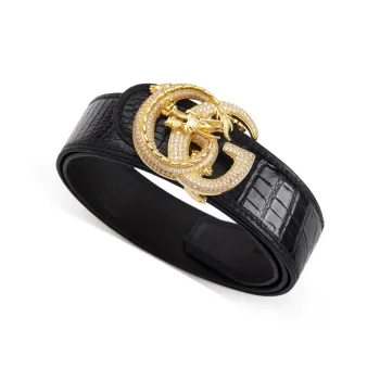 POLOMEISDO Crocodile Leather Belt Luxury Fashion High End Luxury Belt Men's 3.8CM