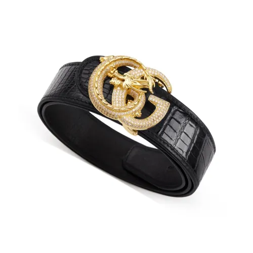 POLOMEISDO Crocodile Leather Belt Luxury Fashion High End Luxury Belt Men's 3.8CM