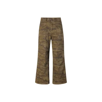 ZENGZHI Casual Pants Unisex Brown