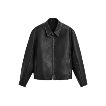 ZARA Leather Jacket Men's Black