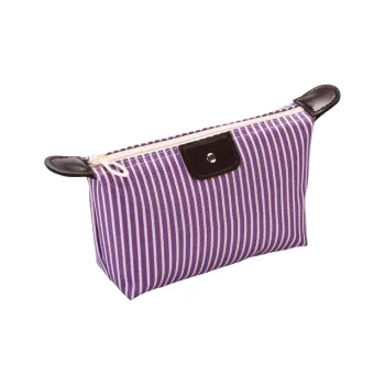 Sweet Pillow House Korean Style Stripes Dumpling Foldable Makeup Bag Water Dumpling Bag