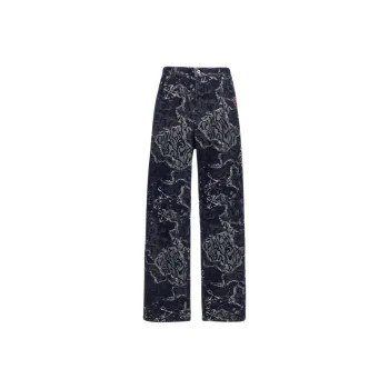 OFF WHITE All Over Patterned Distressed Jeans