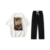 Set (White Top+Black Pants)