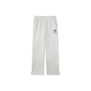 QIAODAN Casual Pants Men's White Linen Gray Heather Yarn
