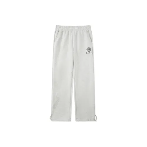 QIAODAN Casual Pants Men's White Linen Gray Heather Yarn