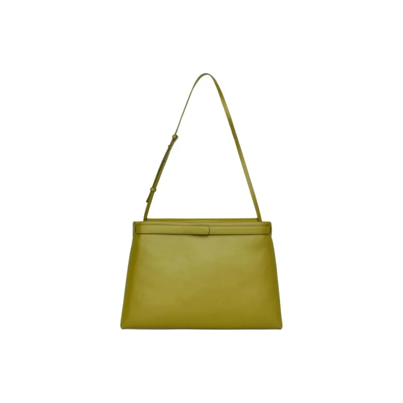 ARKET Cow Leather Shoulder Bag Large Size Women's Green-2