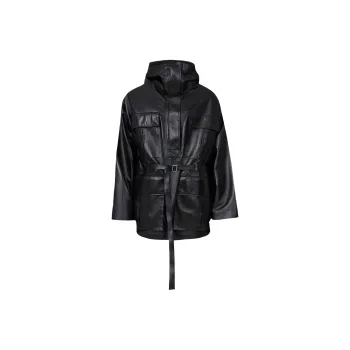 FERRAGAMO Leather Jacket Men's Black