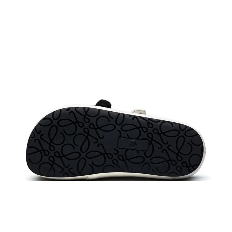 BURGELY Rubber Sole Leather Patchwork Quiet Closed Toe Slippers Women's-12