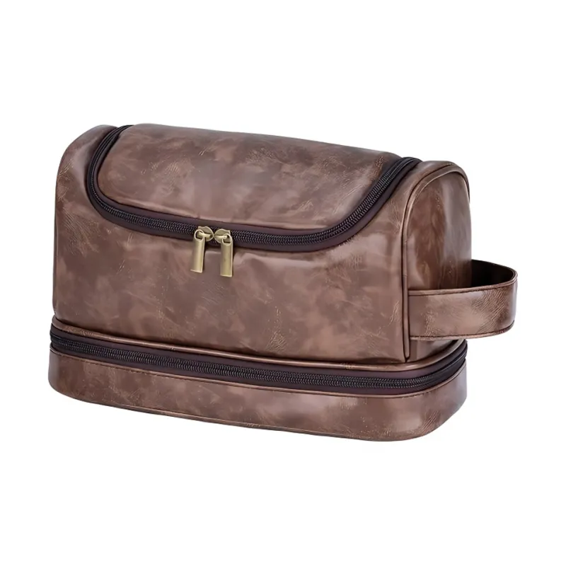 LETOO PU Makeup Bag Regular Men's Brown-2